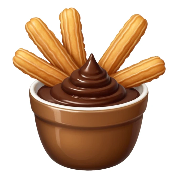 mini churros with chocolate and matching topping in a bowl sticker