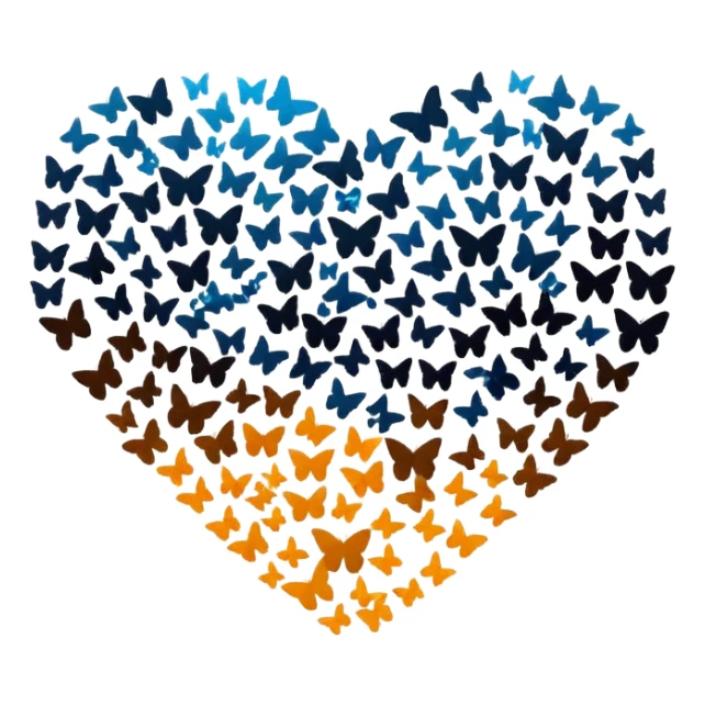 butterfly swarm forming heart silhouette sticker
