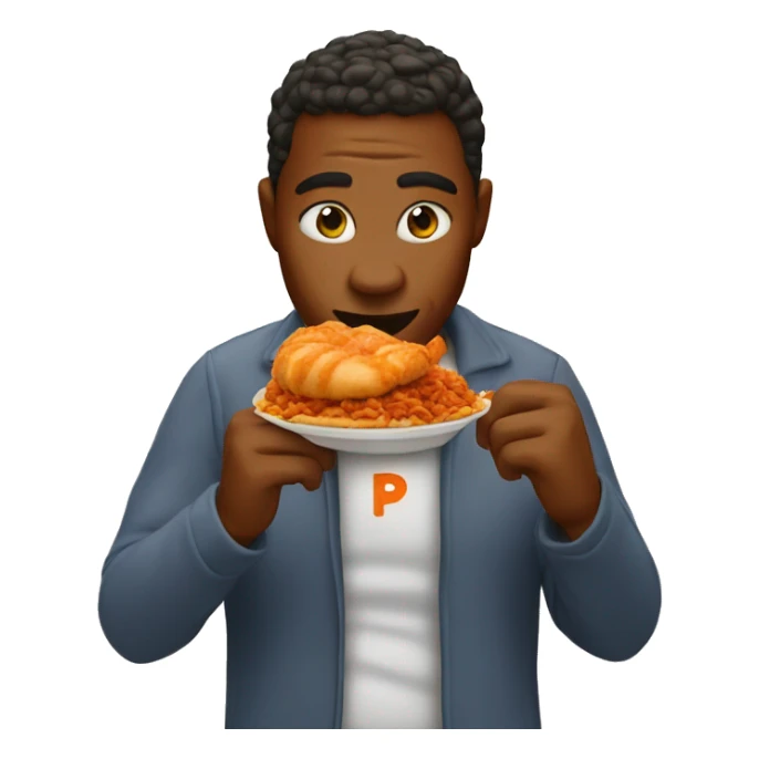 Person eating Popeyes  sticker
