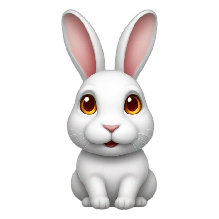 White rabbit with reddish eyes sticker