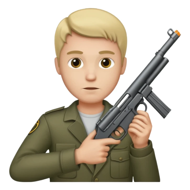 Man holding a 50 cal pistol sticker