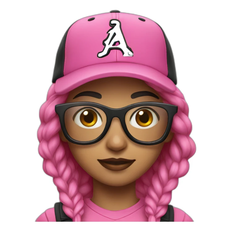 Girl with Black Pink Glases with Jordan Cap sticker