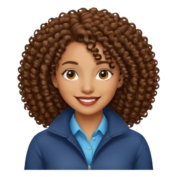 mixed race woman curl hair sticker