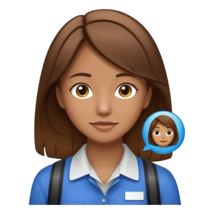 Give Linnea brown hair and a nametag that says Linnea sticker