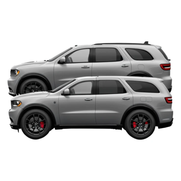 2023 Grey dodge Durango from side view with black rims sticker