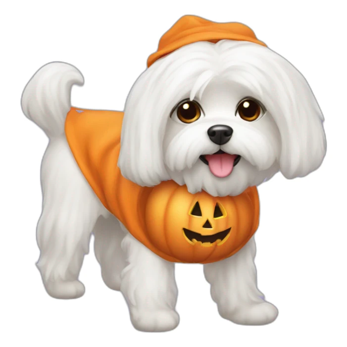 maltese in halloween costume sticker