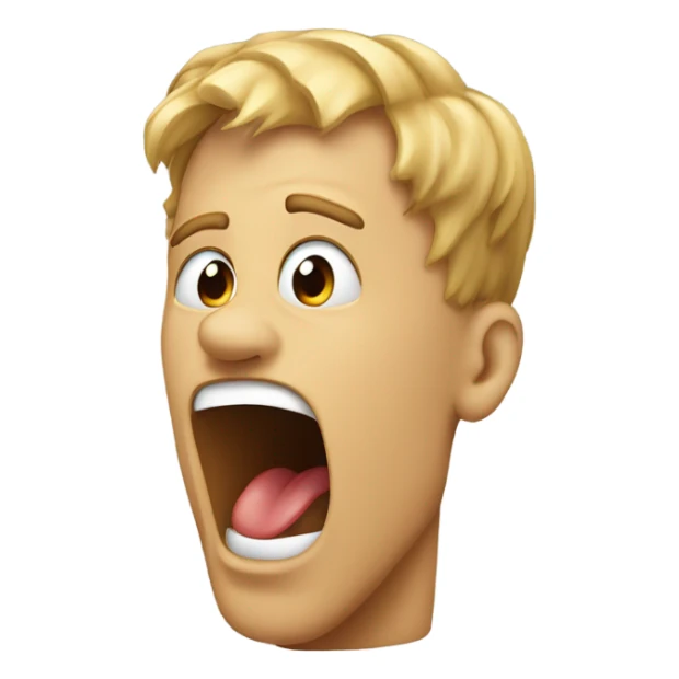 human head shaking with its tongue out, making the tongue shake too sticker