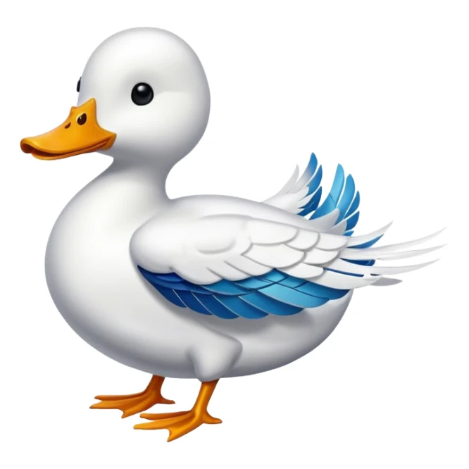 A white duck fused with an airplane  sticker