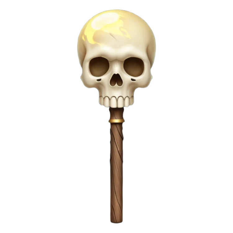 Skull Staff – Wooden staff with glowing skull top
 sticker