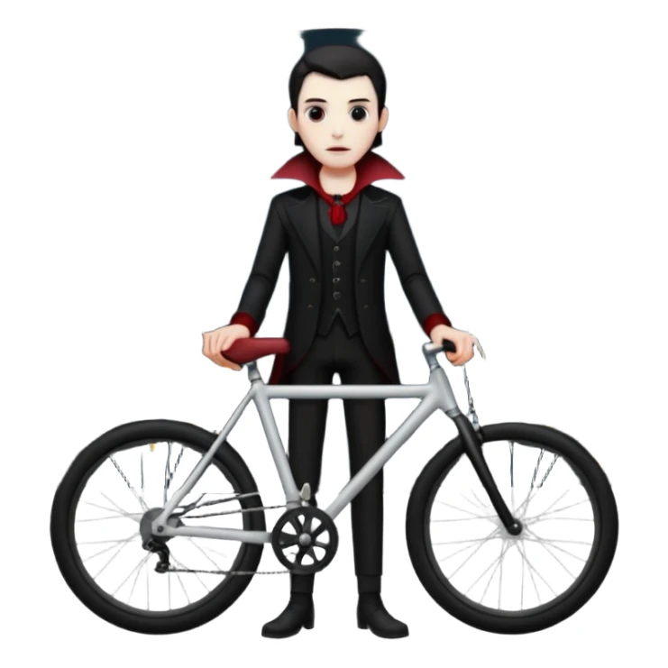 vampire stand back of the bicycle. sticker