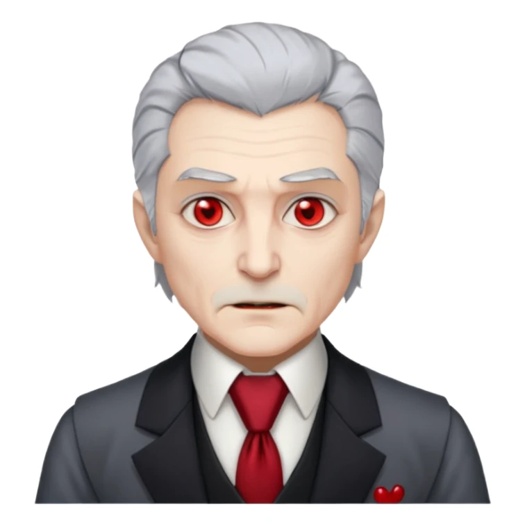  {
      "type": "human",
      "look": "old vampire lord, gray hair, formal vest, crimson tie",
      "description": "an old vampire lord with gray hair wearing a formal vest and crimson tie"
    } sticker
