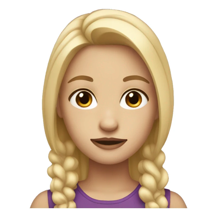 girl blond hair purple eyes sticker