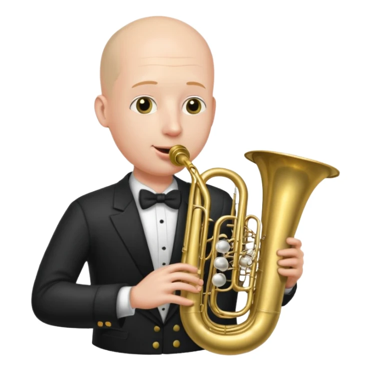 Tuba, von gltzköpfigen Mann gespielt sticker