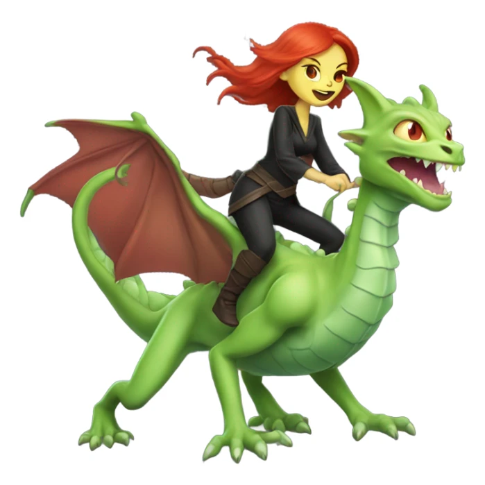 [politically incorrect, shield(
	{ female, alien, witch, color: light green, hair:red, eyes:cat} ]
	on a 
	dragón  sticker