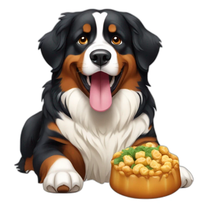 bernese mountain dog eating kannelbullar sticker