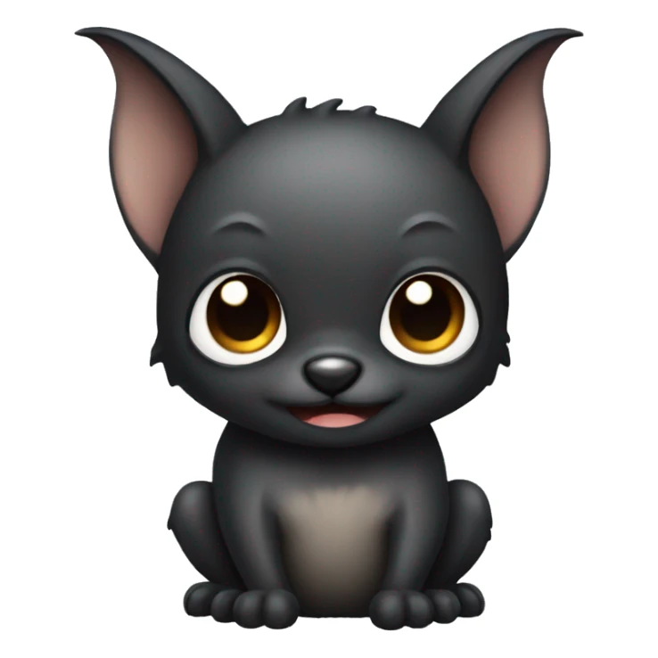 Bat animal with black hair sticker