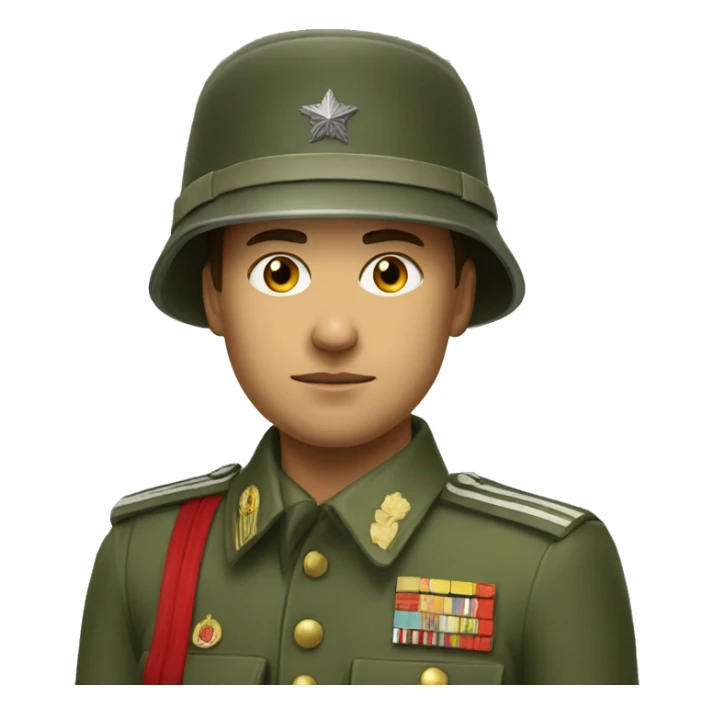 realistic ussr soldier serious with military takes sticker