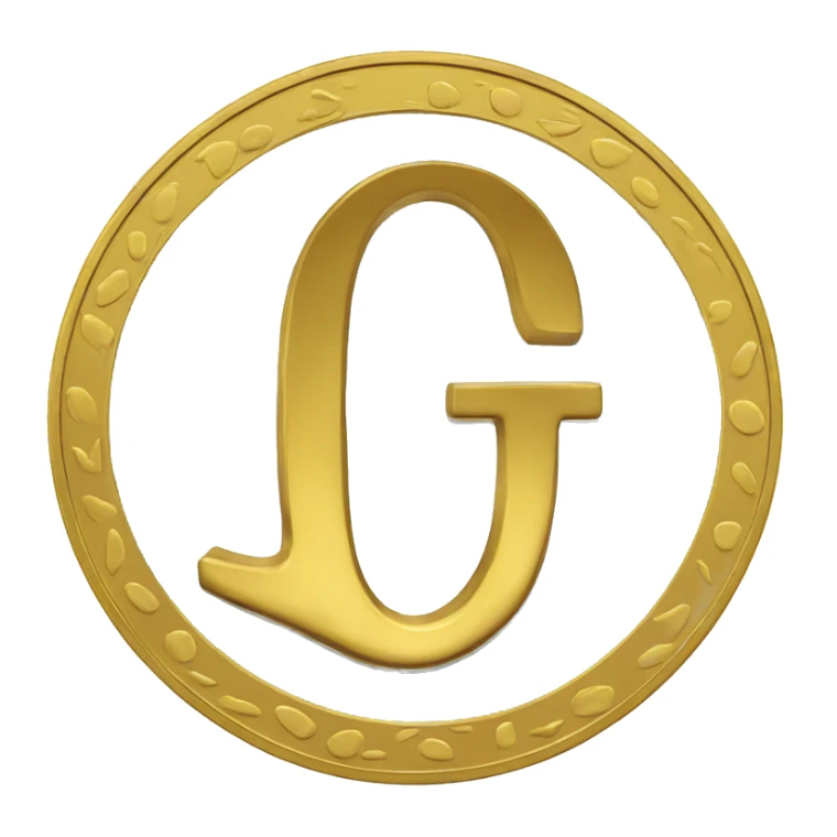 gold coin depicting the letter Q sticker