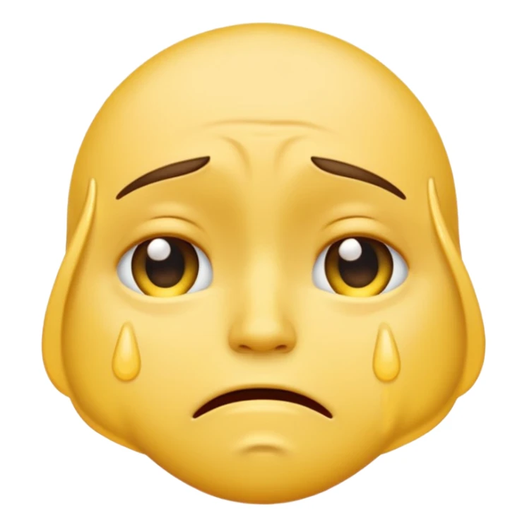 Crying unisex yellow emoji sticker