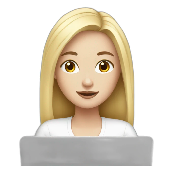 white girl with laptop sticker