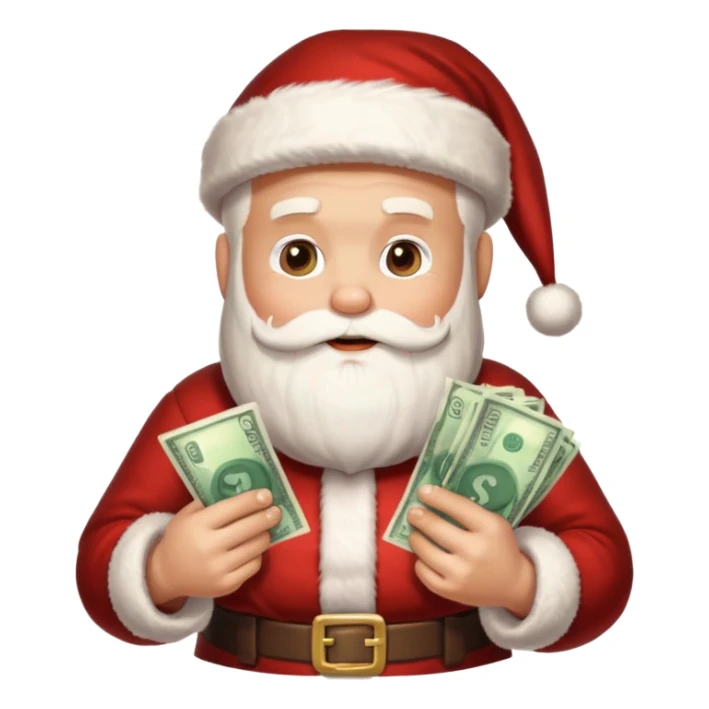 santa with money and instgarm logo sticker