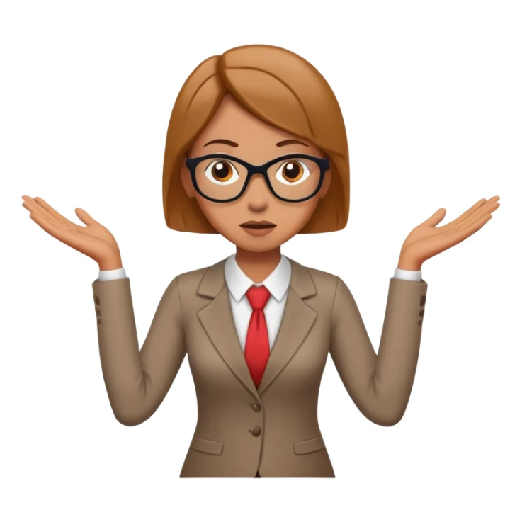 Puzzled female accountant spreading her arms to the sides sticker