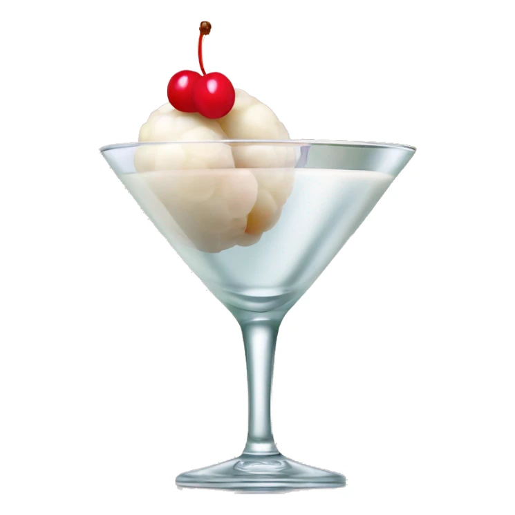lychee martini with only 1 lychee on the drink sticker