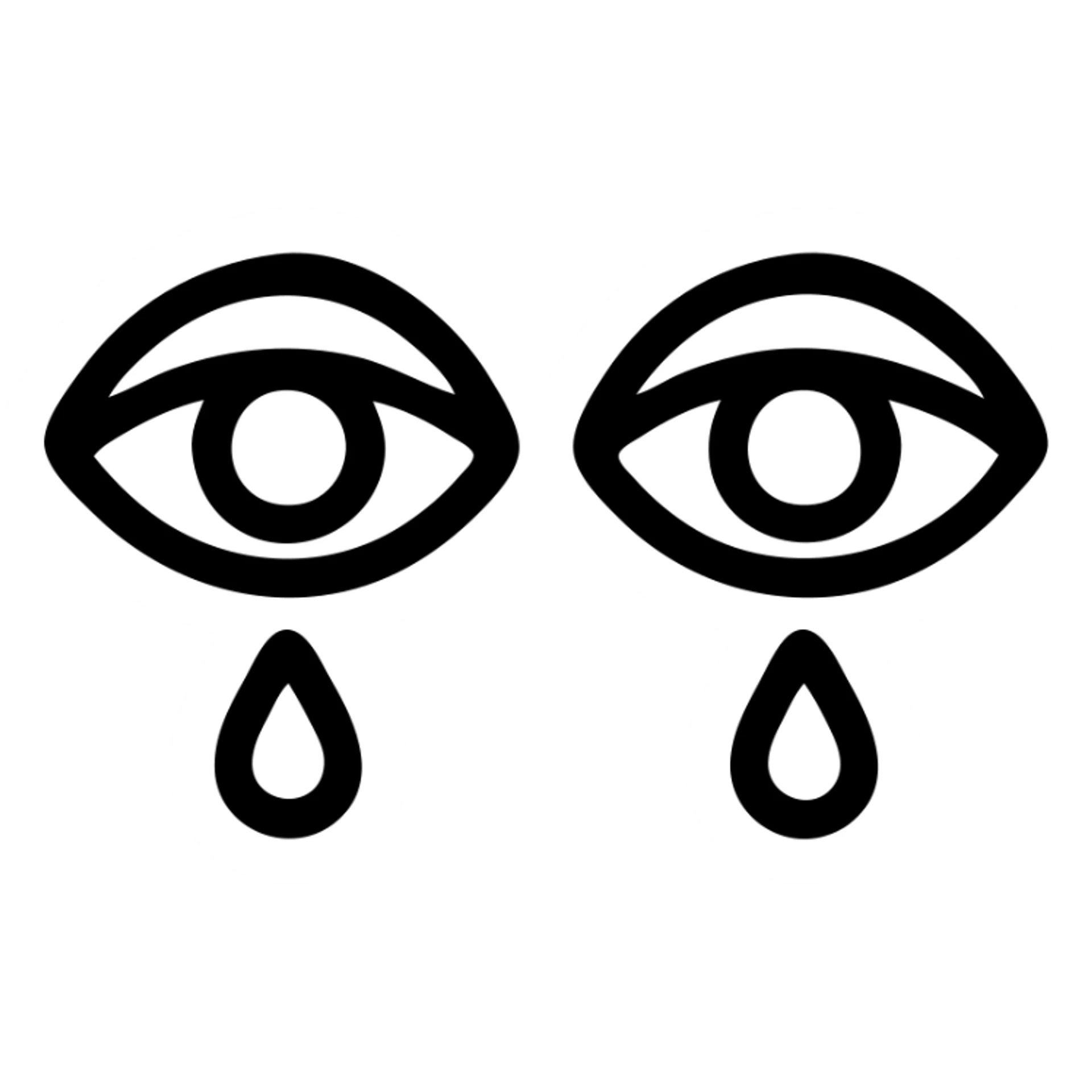 a pair of eyes showing sadness, icon style sticker