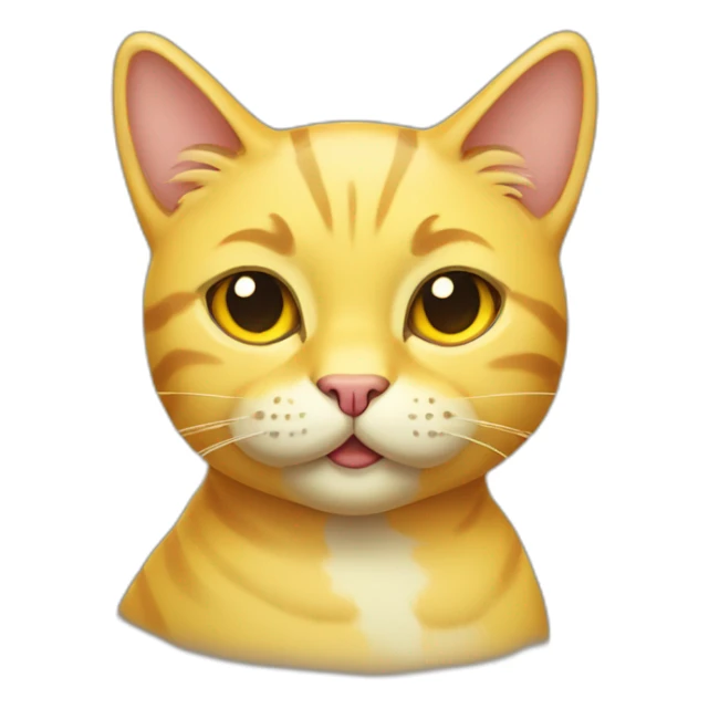 yellow smirking cat with one raised eyebrow sticker
