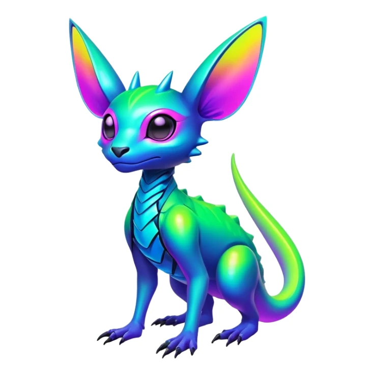  futuristic lush cool edgy neon Fionbri-Vernid-ET-creature (full body) sticker