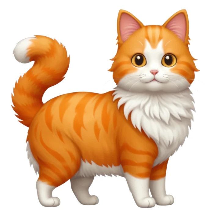 A cute cat emoji, full body, standing in side view. sticker