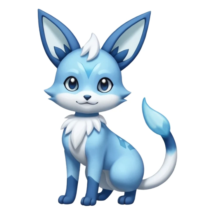 Glaceon-Dewott-Meowstic-Fakémon-hybrid-creature (full body)  sticker