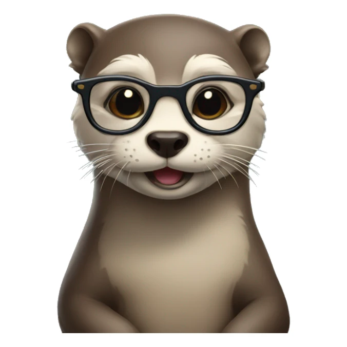 otter with glasses holding otter with glasses sticker