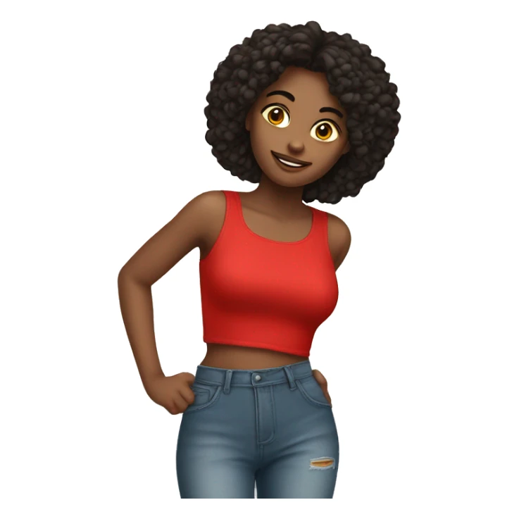 red crop top on girl sticker