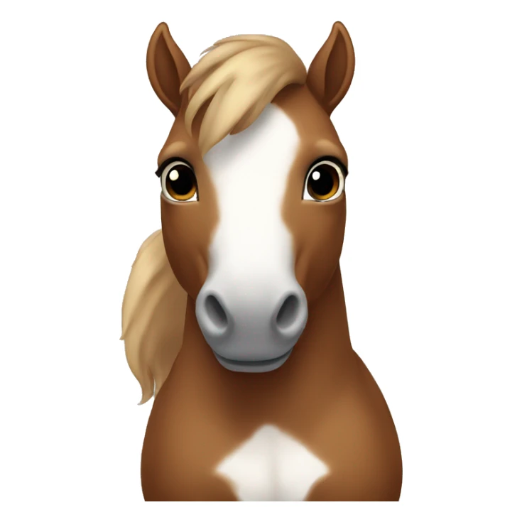brown baby horse sitting up cute white ears and white muzzle sticker