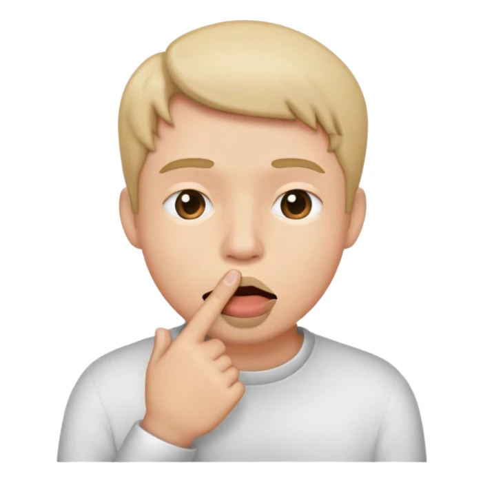 Finger in mouth sticker