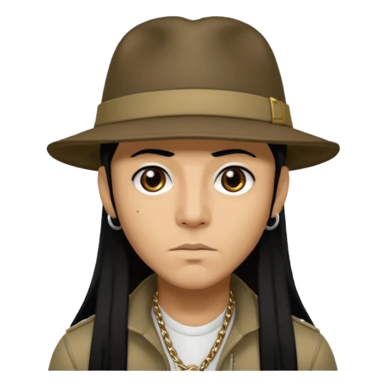 Taboo from Black Eyed Peas with long hair sticker