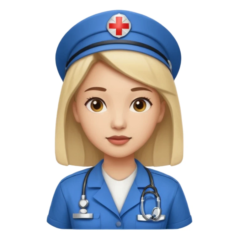 A young medic (woman) contributing to the local hospital sticker