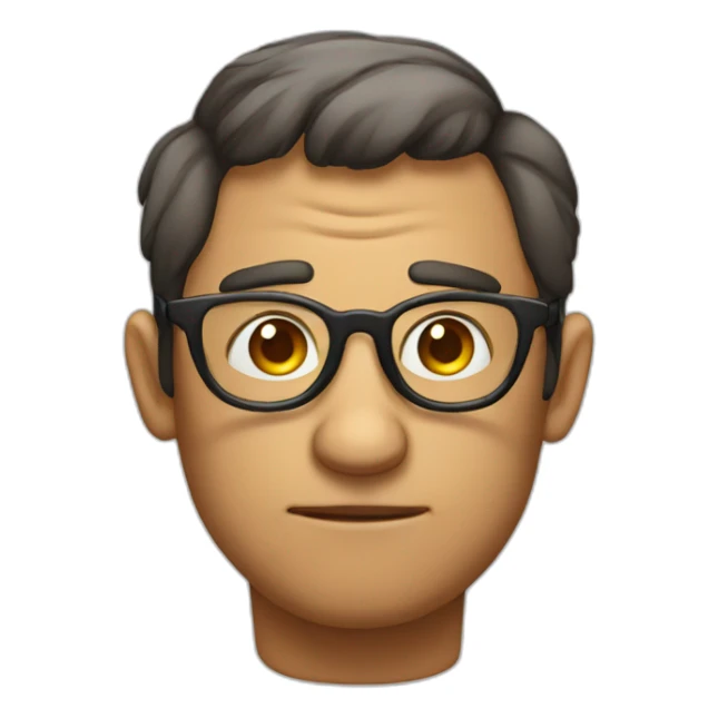 look of disapproval with eye glasses sticker