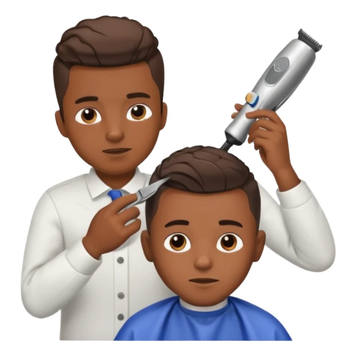Barber cutting boys hair sticker