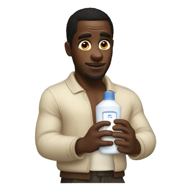 Diddy with lotion in his hand sticker