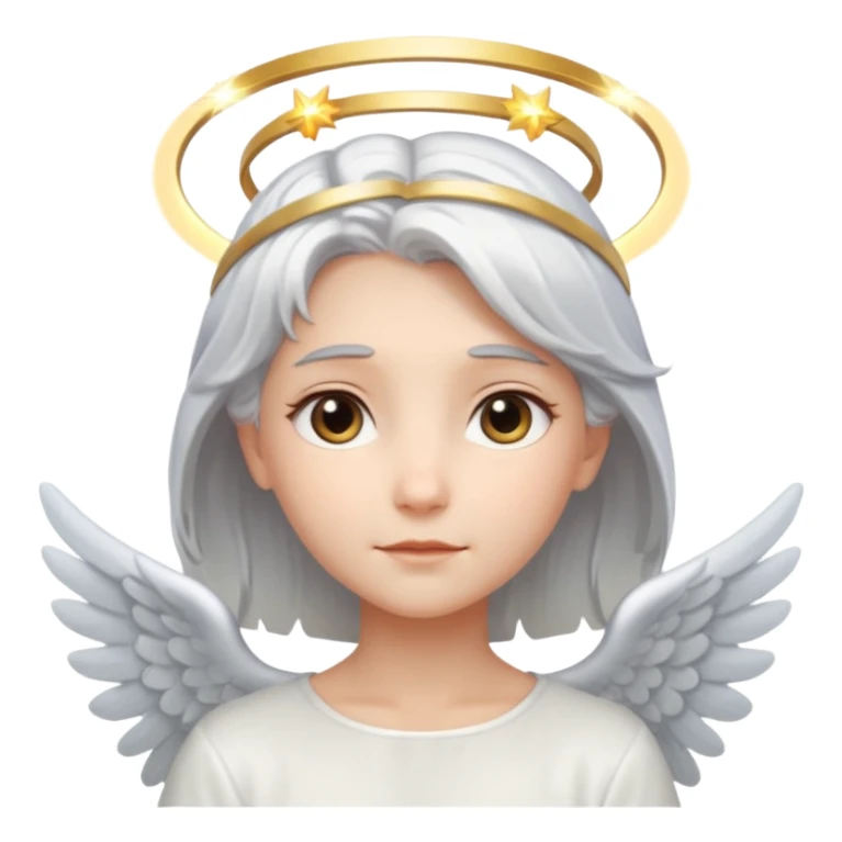 Angel with silver hair and glowing halo sticker