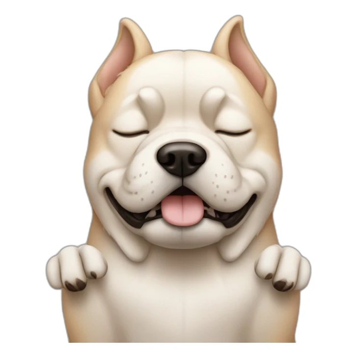 dog head with closed eyes and massage with human hands sticker