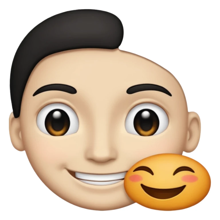 A smile face one side black on left on right white in the middle  sticker