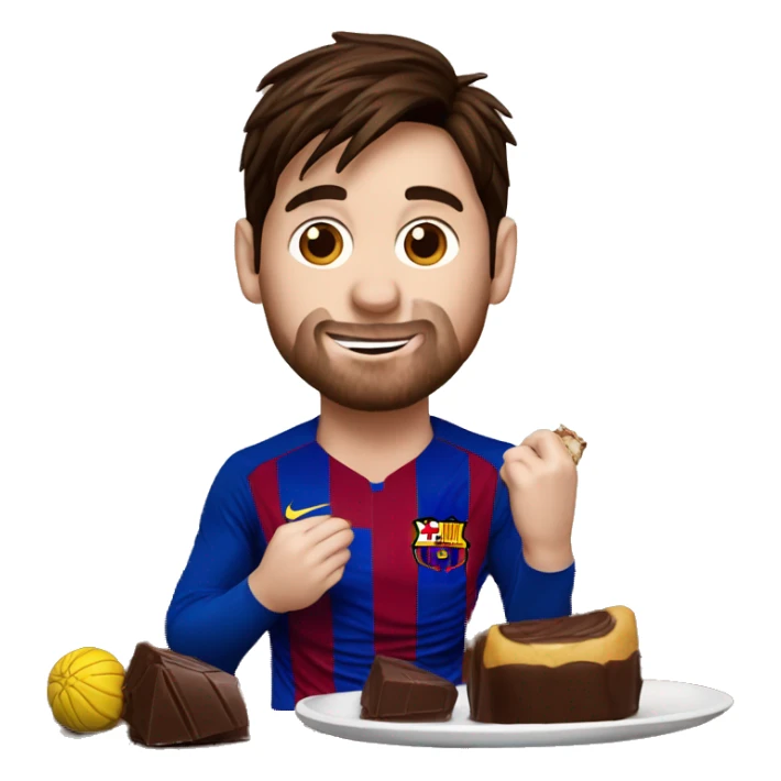 Lionel messi qui mange du chocolat sticker