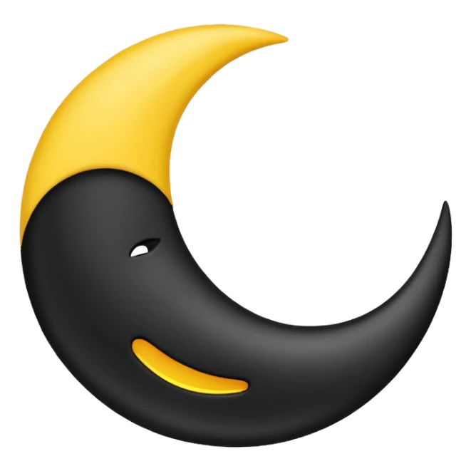dark crescent moon emoji style with no face no eyes no mouth  sticker