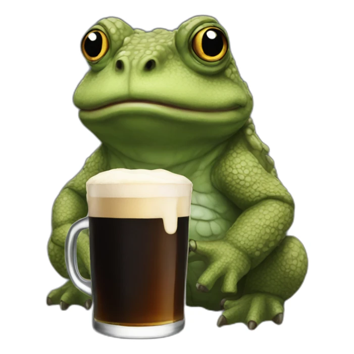 bufo having a pint of guinness sticker