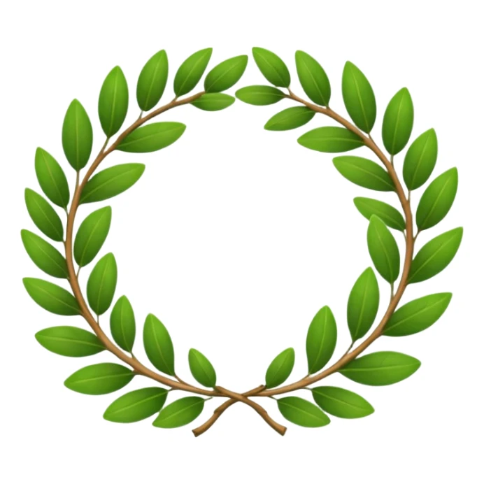 A classic green laurel wreath perfectly curved in a clean circular form. sticker