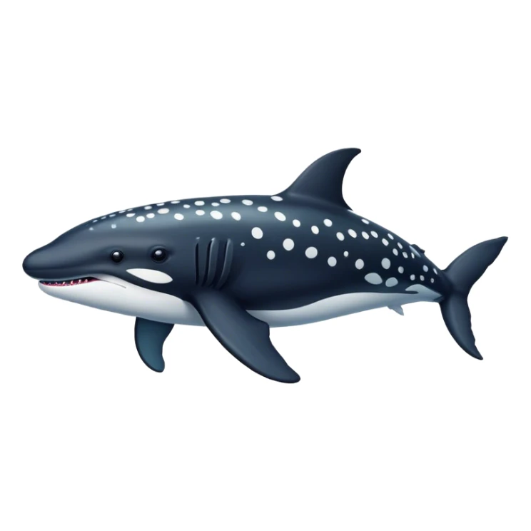 Detailed black tigerwhale with white dots  sticker