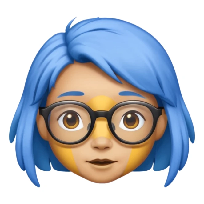 bee with blue hair and glassess sticker